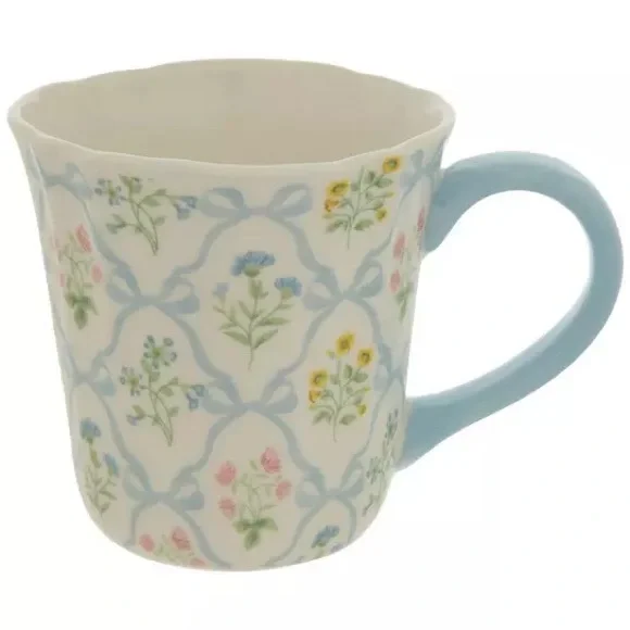 (2) Blue Bows & Flowers Mug - Picture 1 of 3
